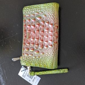New Brahmin Watermelon Ombre Melbourne Leather Wristlet